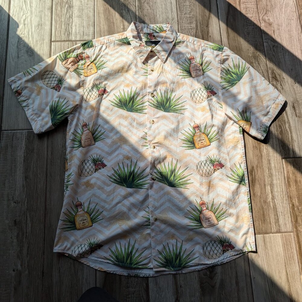 Simply Perfect Patron Tequila Mens Floral All Over Print Hawaiian Shirt Size L